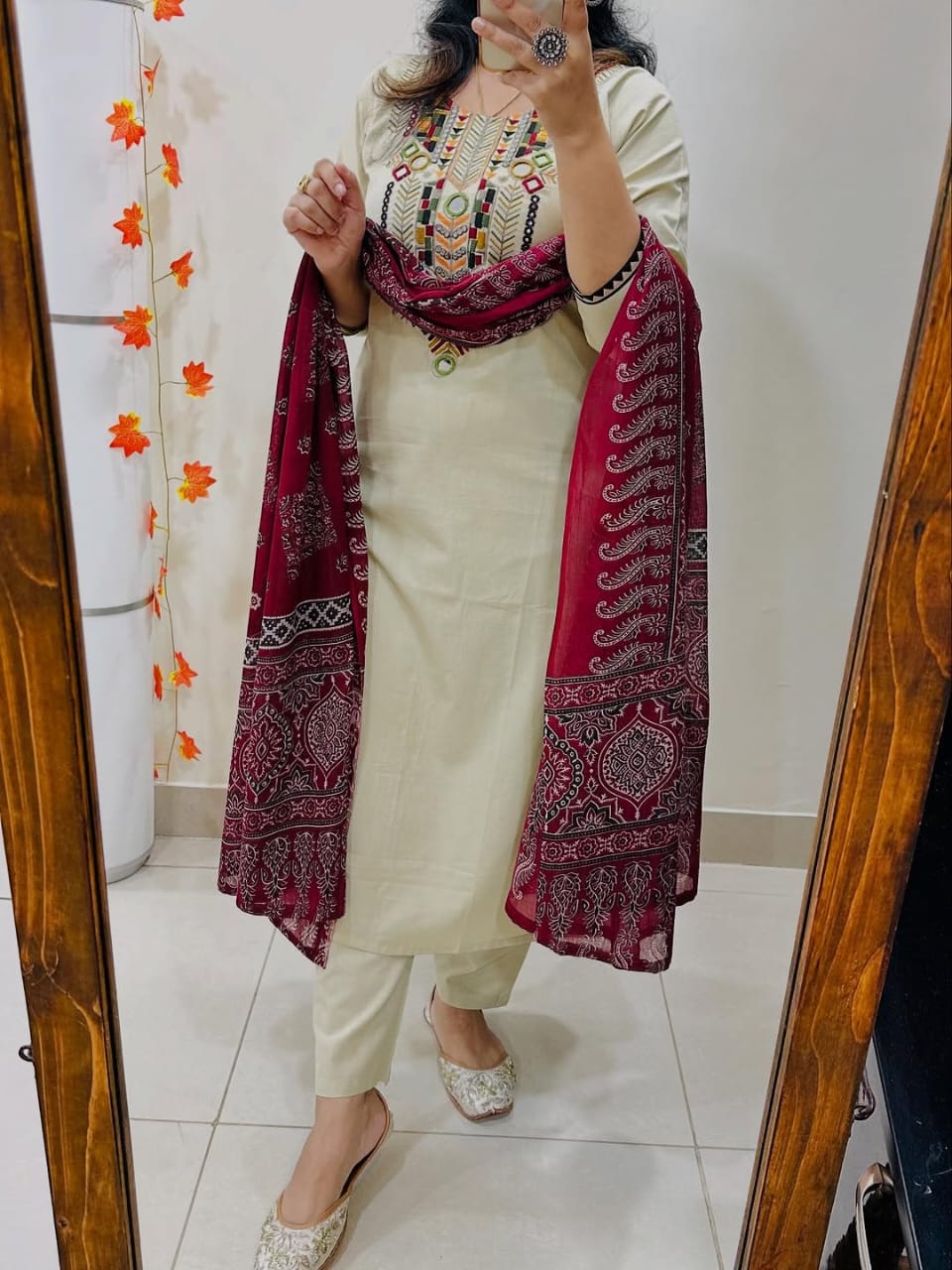 Pure Fine Cotton Embroidered Suit Set