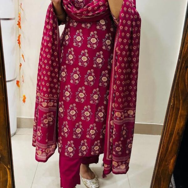 Pure Fine Heavy Cotton Handwork Suit Set