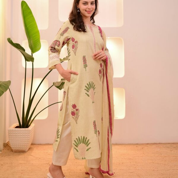Easy-Breezy Pure Cotton Suit Set with Embroidery & Prints