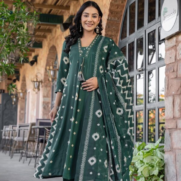 Designer Festive Wear Frock Style Kurti Set